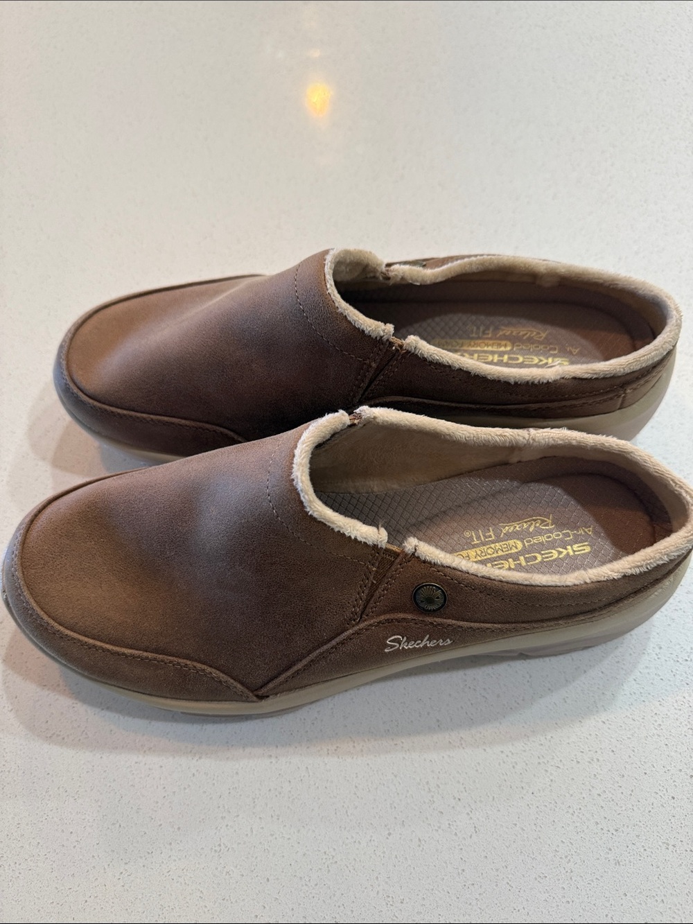 Skechers Women’s Brown Memory Foam Air Cooled Slip-On Casual Shoes Size 8